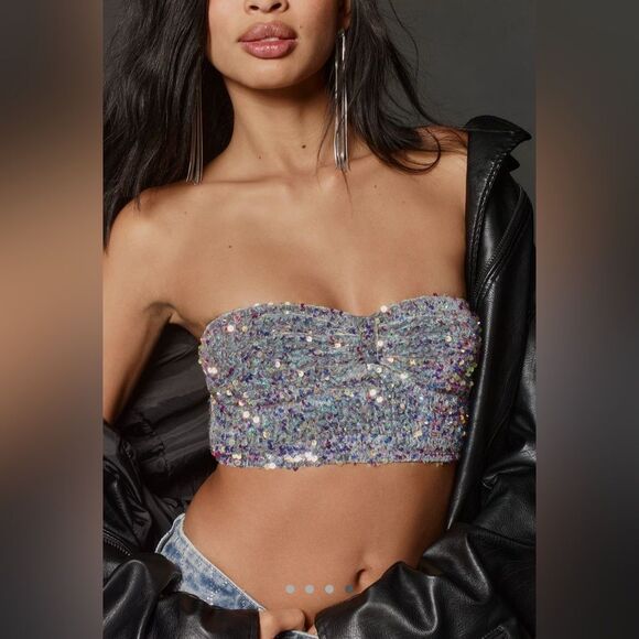 Anthropologie NWT The Eve Sequin Bralette: Bandeau Edition - S - Picture 5 of 7